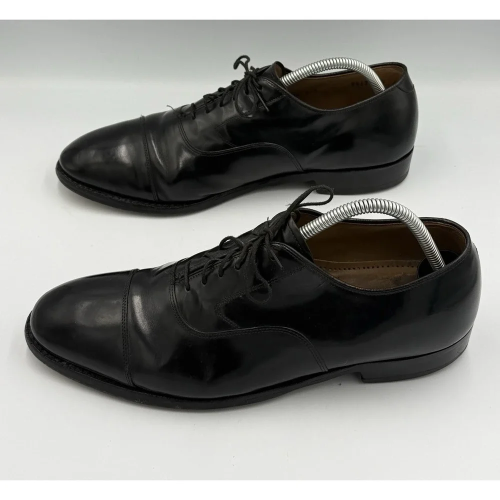 Johnston And Murphy Cap Toe Oxford Shoes Men's 9.5 Black Classic Lace Up Dress - Picture 4 of 8